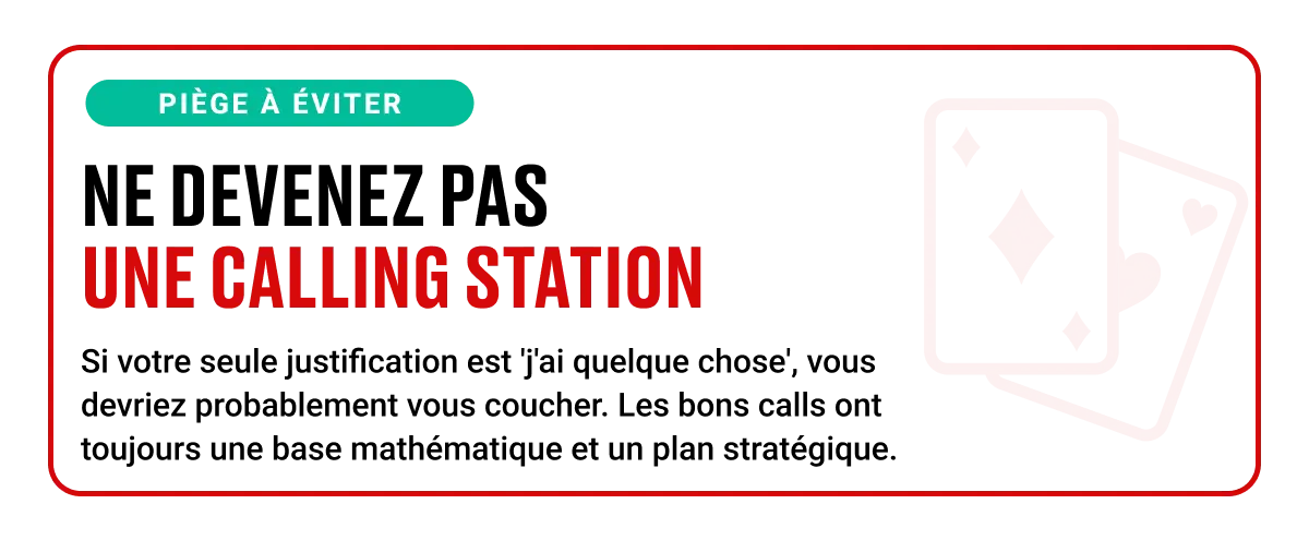 Citation d'avertissement contre le fait de devenir une calling station