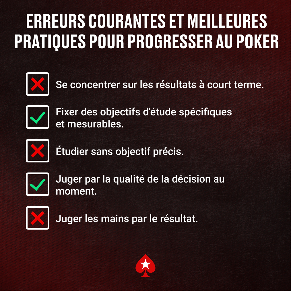 Erreurs courantes et meilleures pratiques pour progresser au poker