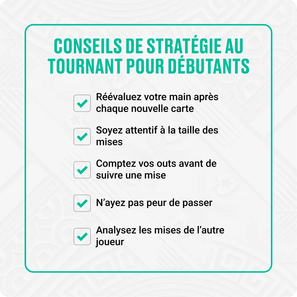 la « turn » liste de contrôle